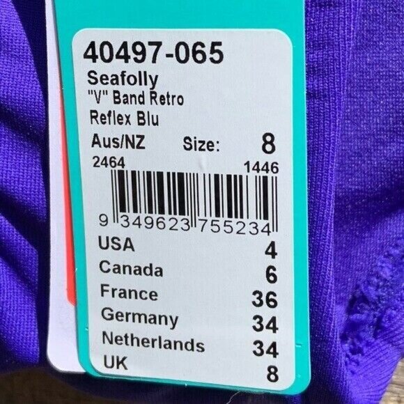 🌻NEW (with tags!) Seafolly Blue Banded Hipster Bottoms US Size 4 - (Size 8 AUS) - Picture 9 of 10